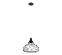 Eglo Luminaire plafonnier Staverton, lustre salon, lampe de plafond en métal noir pour salon, chambre à coucher et couloir, douille E27