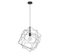 Eglo Suspension Straiton, lampe suspendue vintage 1 flamme, style industriel, suspension en acier noir, lampe pour table à manger, lampe de salon suspendue avec douille E27, Ø 51,5 cm