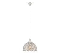 Eglo Suspension Talbot 2, lampe suspendue 1 flamme vintage, style oriental, bohème, suspension en acier blanc antique, lampe de table à manger, lampe de salon suspendue, douille E27