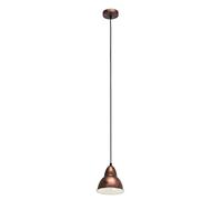 Eglo Suspension Truro, lampe suspendue vintage 1 flamme au design industriel, lampe suspendue rétro en acier, couleur : cuivre antique, douille : E27