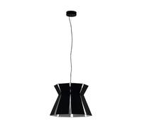 Eglo Suspension Valecrosia, lampe suspendue 1 flamme style industriel, suspension en acier noir et blanc, lampe de salle à manger, lampe de salon suspendue avec douille E27, Ø 42 cm