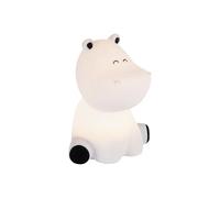 EGLO Veilleuse LED Castellino, lampe de table à batterie, hippopotame, décoration chambre d'enfant, garçon, lampe de chevet en silicone, pour lit d'enfant, bébé, tactile, bleu, blanc chaud, RVB