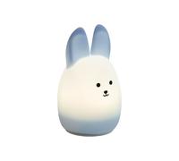 EGLO Veilleuse LED Castellino, lampe de table à piles lapin, décoration chambre d'enfant fille garçon, lampe de chevet en silicone, lampe de chevet enfant bébé lit, tactile, bleu, blanc chaud, RVB