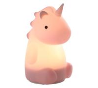 Eglo Veilleuse tactile LED licorne Castellino, lampe rechargeable sans fil, déco chambre fille, lampe de chevet enfant bébé, silicone rose, blanc chaud, RGB