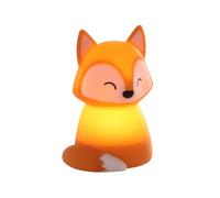 EGLO Veilleuse LED Castellino, lampe de table à batterie renard, décoration chambre d'enfant fille garçon, lampe de chevet en silicone, lampe de chevet enfant bébé lit, tactile, orange, blanc chaud