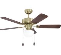 EGLO Ventilateur de plafond CADIZ, ventilateur à 5 pales avec lumière, chaîne de tirage, boîtier en acier bruni, fonctionnement été hiver, moteur AC, Ø 106,6cm