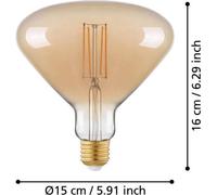 EGLO Vintage Spécial E27 Lampe LED B80 4W 2200K blanc extra-chaud dimmable