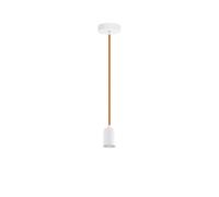 Eglo Yorth, 1 Suspension Vintage à Fils, Industrielle, Suspension en Acier Blanc, Câble Orange, Lampe de Salle à Manger, Lampe de Salon Suspendue avec Douille E27