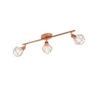 Eglo Zapata Spot Acier Plafonnier 3 Ampoules 3 W Cuivre