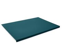 Eglooh - Adamantis - Sous main Bureau en Vrai Cuir Bleu Canard cm 70x50 - Design Moderne, Résistant Structure en Acier avec un Profil Antérieur à L, Fond Antidérapant - Made in Italy