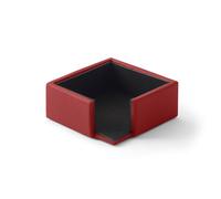 Eglooh - Atena - Bloc Mémo Cuir Véritable Rouge Vif - Cube-Mémo Boîte-Mémo Support de Notes, Feuillets - cm 11,2 x 11,2 x H.4,5 - Fabriqué en Italie