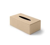 Eglooh - Atena - Boîte Mouchoirs Rectangulaire Cuir Véritable Beige - Boite de Mouchoirs Papier Decorative - pour Bureau, Maison - cm 24,6 x 13,1 x H.7,5 - Fabriqué en Italie