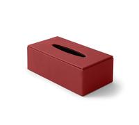 Eglooh - Atena - Boîte Mouchoirs Rectangulaire Cuir Véritable Rouge Vif - Boite de Mouchoirs Papier Decorative - pour Bureau, Maison - cm 24,6 x 13,1 x H.7,5 - Fabriqué en Italie