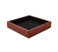 eglooh - Atena - Vide Poche Cuir Véritable Marron Orange - Organiseur de Bureau Design Moderne - Plateau de Rangement pour Clés, Pièces de Monnaie, Bijoux - cm 16,5 x 16,5 - Made in Italy