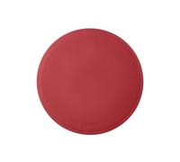 eglooh - Atlante - Tapis de Souris Rond en Cuir Rouge Vif cm 23x23 - Tapis Souris pour Bureau avec Coutures Artisanales et Fond Antidérapant - Made in Italy