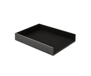 Eglooh - Minerva - Corbeille à Courrier Cuir Gris Anthracite - Casier Rangement Bureau DIN A4 - pour Lettres Documents - cm 32 x 24,2 x H.5 - Entièrement Fabriqué en Italie