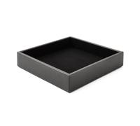 eglooh - Minerva - Vide Poche Cuir Gris Anthracite - Organiseur de Bureau Design Moderne - Plateau de Rangement pour Clés, Pièces de Monnaie, Bijoux - cm 16,5 x 16,5 - Made in Italy
