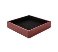 eglooh - Minerva - Vide Poche Cuir Rouge Bordeaux - Organiseur de Bureau Design Moderne - Plateau de Rangement pour Clés, Pièces de Monnaie, Bijoux - cm 16,5 x 16,5 - Made in Italy