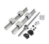 EGMEWDGF Rail linéaire Professionnel 2 pièces SBR16 + 4 roulements SBR16UU + vis à Billes SFU1204 usinée + boîtier d'écrou 1204 + Support d'extrémité BKBF10 + Jeu de coupleurs(SFU550 SBR500)