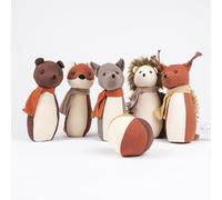 Egmont Toys Jeu de bowling « Animaux de la forêt » - Jeu de quilles en coton pour enfants - 5 cônes d'animaux et balle - Jouet de motricité pour tous les âges - Jeu éducatif pour l'intérieur et