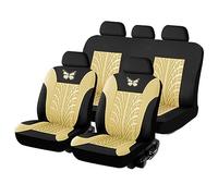 EGNIAN Voiture Ensembles De Housses Siège pour Dacia Sandero Stepway 3.GEN 2.Gen 2012 2013 2014 2015 2016 2017 2018 2019 2020 2021 2022 2023-2025, Confortables Respirant Interieu Accessoire,Beige