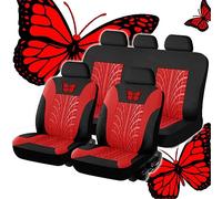 EGNIAN Voiture Ensembles De Housses Siège pour Dacia Sandero Stepway 3.GEN 2.Gen 2012 2013 2014 2015 2016 2017 2018 2019 2020 2021 2022 2023-2025, Confortables Respirant Interieu Accessoire,Red