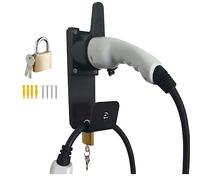 Egnio Support de chargeur de véhicule électrique de type 2, support mural verrouillable pour voiture électrique avec prises IEC 51296-2, support résistant aux intempéries pour la plupart des véhicules