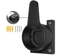 Egnio Support Mural de Chargeur Véhicule Électrique avec Prises IEC 51296-2, Support Résistant Aux Intempéries pour La Plupart des Câbles De Charge UE EV, Kit De Montage Inclus Black