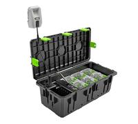 Ego CHU6001 Boîtier de Charge Mobile 6 Ports avec kit Adaptateur de Charge, Roues et poignées intégrées, Batterie et Chargeur Non Inclus