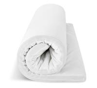 EGO HOME Surmatelas 160x200cm, 7 Zone sur-Matelas en Mousse à Mémoire de Forme, Design Antidérapant et Certification de Sécurité, Lavable, Épaisseur de 7cm, Blanc