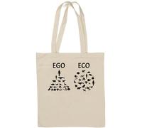 Ego Vs Eco Food Chain Go Vegan Sac fourre-tout en coton naturel Blanc