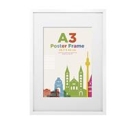 Egofine Bilderrahmen A3, Holzrahmen mit Acrylglas,MDF-Rahmen Passepartout für Fotos DIN A4,Zertifikatsrahmen für Tisch- und Wandmontage,29.7 x 42 cm Posterrahmen für Portrait,Weiß