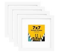 Egofine Cadre Photo 18x18 cm, Cadre en Bois Cadre 18x18 cm avec Verre Acrylique, Passe-Partout pour Photos 13 x 13 cm, Cadre Carré pour Décoration Murale ou de Bureau, Parfait pour la Maison, le