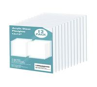 Egofine Lot de 12 feuilles de plexiglas en acrylique transparent de 30,5 x 30,5 cm d'épaisseur 0,04 mm d'épaisseur pour projets d'artisanat, cadre photo de rechange, affichage de bricolage, facile à couper