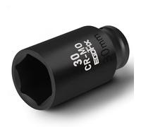 EGOFIX Douille métrique à impact profond de 30 mm, CR-MO 6 points pour un retrait facile de l'écrou d'essieu