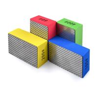 Egofix Lot de 4 tampons de polissage à la main en diamant pour meulage de carreaux de céramique, verre, blocs de ponçage 60#, 100#, 200#, 400#