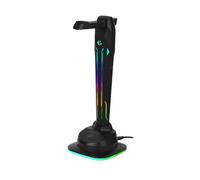EgoGear - SAC1 - Support universel pour casques Gaming - 4 ports USB 2.0 - Éclairage RGB tactile 6-en-1 - Base en caoutchouc