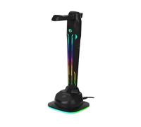 EgoGear - SAC1 - Support universel pour casques Gaming - 4 ports USB 2.0 - Éclairage RGB tactile 6-en-1 - Base en caoutchouc antidérapante
