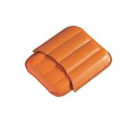 Egoist JK00221 Étui à cigares/Porte cigares en vrai cuir 4 pièces - Orange