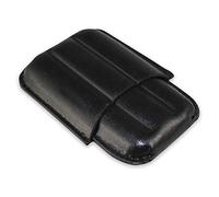 Egoist Porte-Cigares/Étui en Vrai Cuir de Grande qualité pour 3 cigares, cigares à Fumer - Mezzanine (Noir)