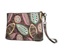 EgoMed cabosse de Cacao colorée,Sacs à Main en Cuir PU pour Femmes, Pochette à Fermeture éclair, Portefeuille, Sac à Main avec dragonne