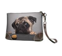 EgoMed Carlin drôle et Gourmand,Sacs à Main en Cuir PU pour Femmes, Pochette à Fermeture éclair, Portefeuille, Sac à Main avec dragonne