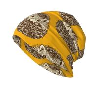 EgoMed Casquette de crâne, Chapeau tricoté, Cagoule en Polyester, Bonnet Ample, Chapeau de Course, hérisson Mignon