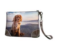 EgoMed Cavalier King Charles Spaniel Coast Pets Chiens,Sacs à Main en Cuir PU pour Femmes, Pochette à Fermeture éclair, Portefeuille, Sac à Main avec dragonne