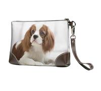 EgoMed Cavalier King Charles Spaniel Épagneul Brun,Sacs à Main en Cuir PU pour Femmes, Pochette à Fermeture éclair, Portefeuille, Sac à Main avec dragonne