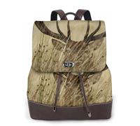 EgoMed Cerf de Virginie faon dans la nature,Sac à dos imperméable pour femme, sac à dos de voyage léger en cuir PU tendance