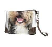 EgoMed Chien Bearded Collie Nez drôle,Sacs à Main en Cuir PU pour Femmes, Pochette à Fermeture éclair, Portefeuille, Sac à Main avec dragonne