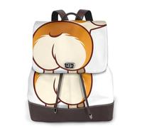 EgoMed Chien Corgi drôle de derrière,Sac à dos imperméable pour femme, sac à dos de voyage léger en cuir PU tendance