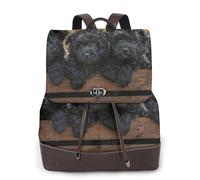 EgoMed Chiots de la famille Affenpinscher Chiens noirs Singe,Sac à dos imperméable pour femme, sac à dos de voyage léger en cuir PU tendance