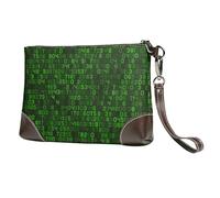 EgoMed Code Informatique décimal Vert du Programmeur,Sacs à Main en Cuir PU pour Femmes, Pochette à Fermeture éclair, Portefeuille, Sac à Main avec dragonne